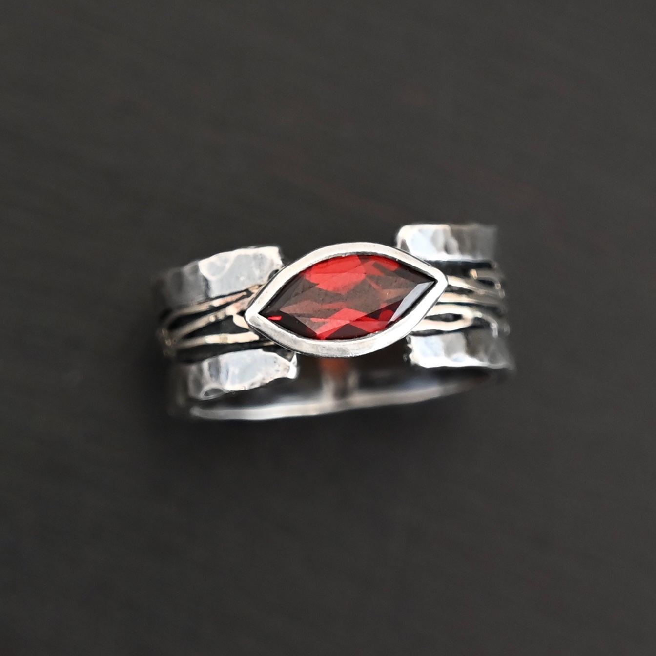 Garnet Horizon Ring