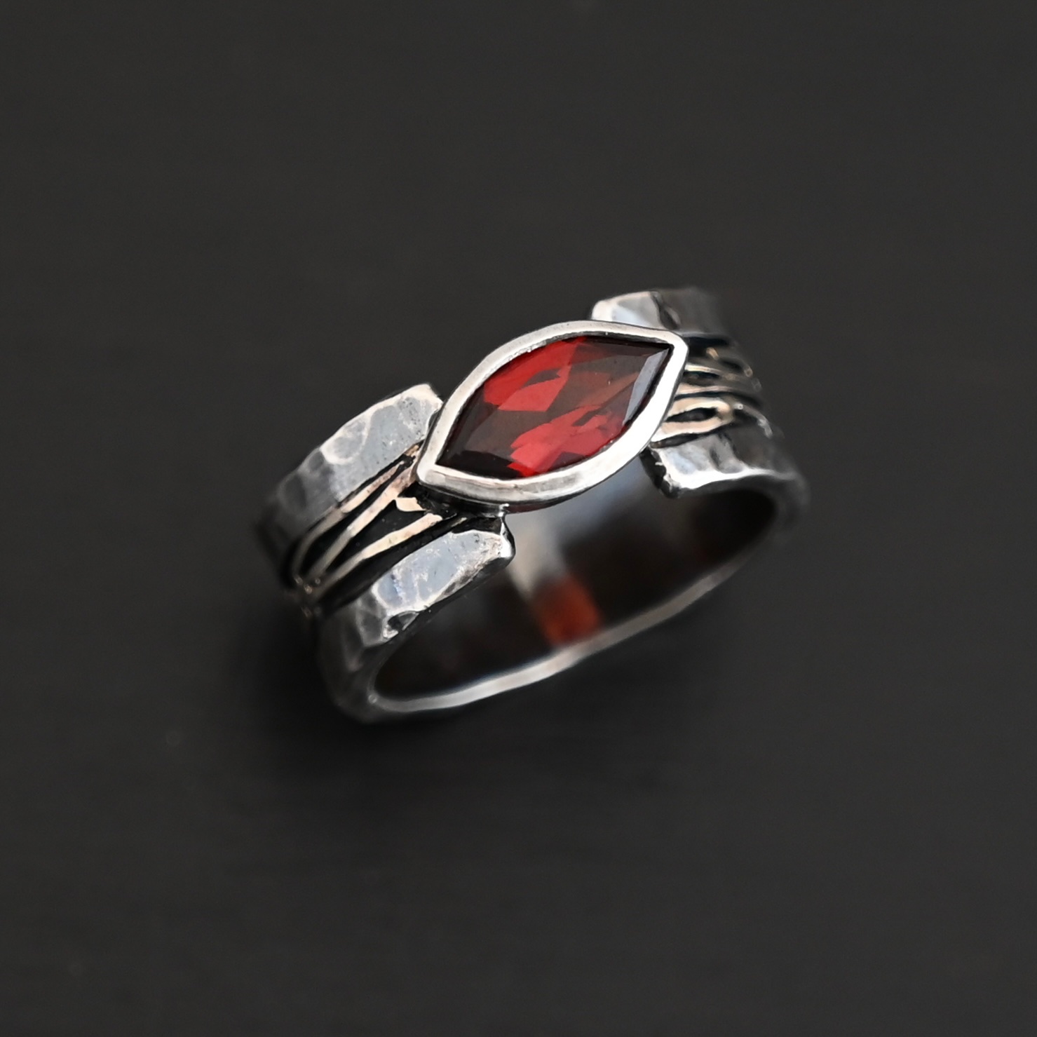 Garnet Horizon Ring