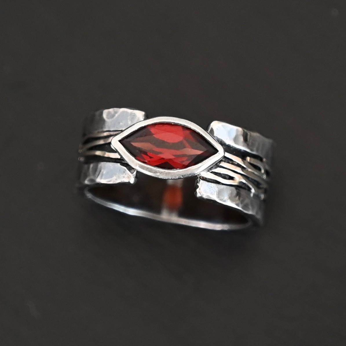 Garnet Horizon Ring