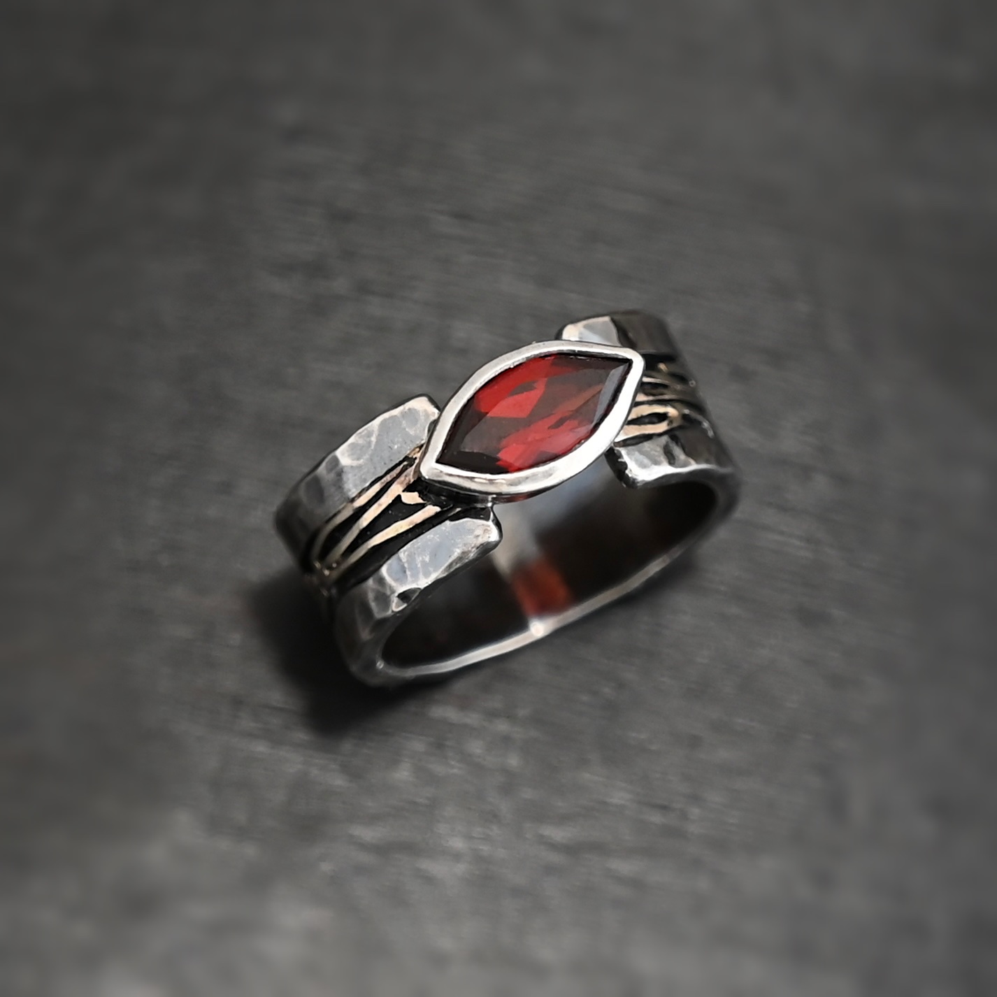 Garnet Horizon Ring